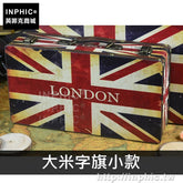 INPHIC-復古櫥窗做舊收納盒擺飾老式木盒米字旗國旗道具木箱英倫-大米字旗小款